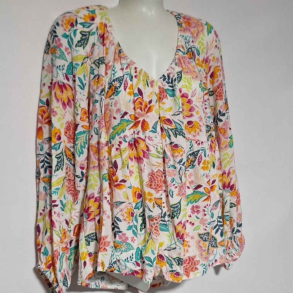 Old Navy Long Sleeve Floral Print Top - Picture 3 of 8